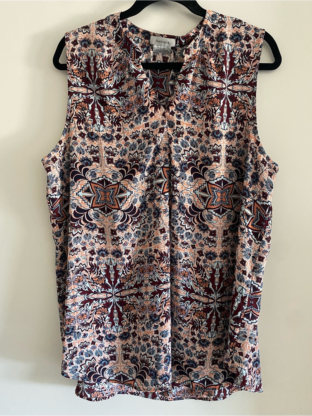 Van Heusen Sleeveless Printed - Navy, Cream, Burgundy